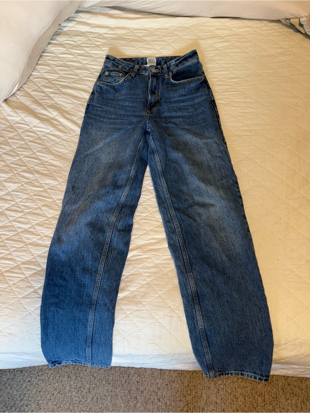 BDG Urban Outfitters High Rise Baggy Jeans Size 26 Medium Wash Wide Leg